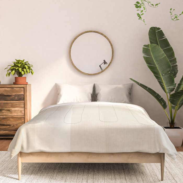 Minimalist Beige Black Japandi Artwork II Comforter Gallery Image 3