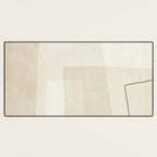 Minimalist Beige Black Japandi Artwork II Desk Mat Gallery Image 3