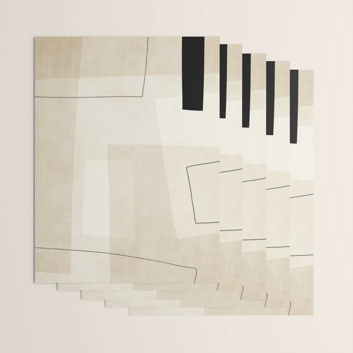 Minimalist Beige Black Japandi Artwork II Wrapping Paper Gallery Image 3