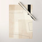 Minimalist Beige Black Japandi Artwork II Wrapping Paper Gallery Image 1