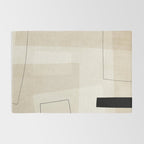 Minimalist Beige Black Japandi Artwork II Rug Gallery Image 2