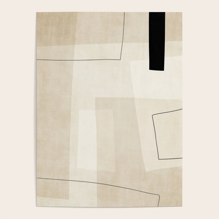 Minimalist Beige Black Japandi Artwork II Poster Gallery Image 4