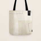 Minimalist Beige Black Japandi Artwork II Tote Bag Gallery Image 1