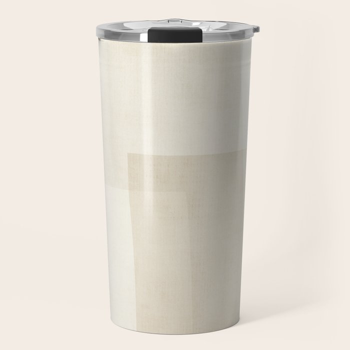 Minimalist Beige Black Japandi Artwork II Travel Mug Gallery Image 1