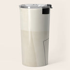 Minimalist Beige Black Japandi Artwork II Travel Mug Gallery Image 2
