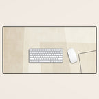 Minimalist Beige Black Japandi Artwork II Desk Mat Gallery Image 1