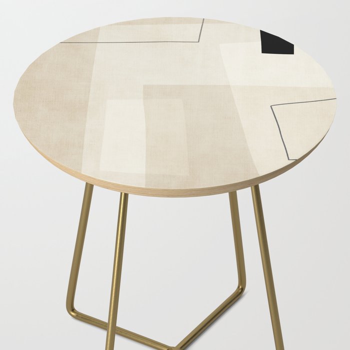 Minimalist Beige Black Japandi Artwork II Side Table Gallery Image 2