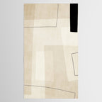 Minimalist Beige Black Japandi Artwork II Tablecloth Gallery Image 2