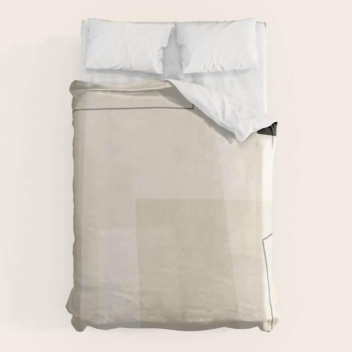 Minimalist Beige Black Japandi Artwork II Duvet Cover Gallery Image 6