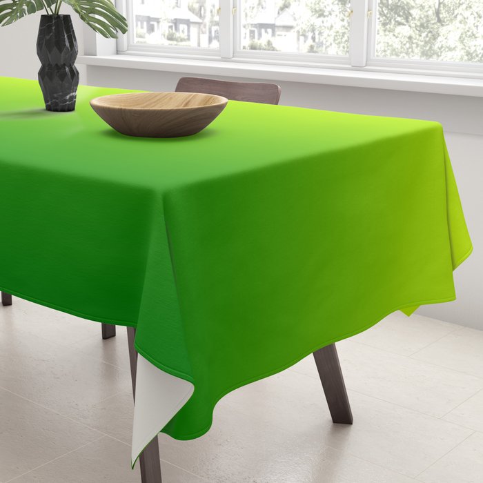 Bright Chartreuse Green Ombre Tablecloth Gallery Image 3