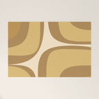 Retro Groove Minimalist Mid Century Modern Abstract in Ochre Dijon Tones Welcome Mat Gallery Image 1