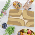 Retro Groove Minimalist Mid Century Modern Abstract in Ochre Dijon Tones Cutting Board Gallery Image 2