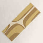 Retro Groove Minimalist Mid Century Modern Abstract in Ochre Dijon Tones Yoga Mat Gallery Image 1