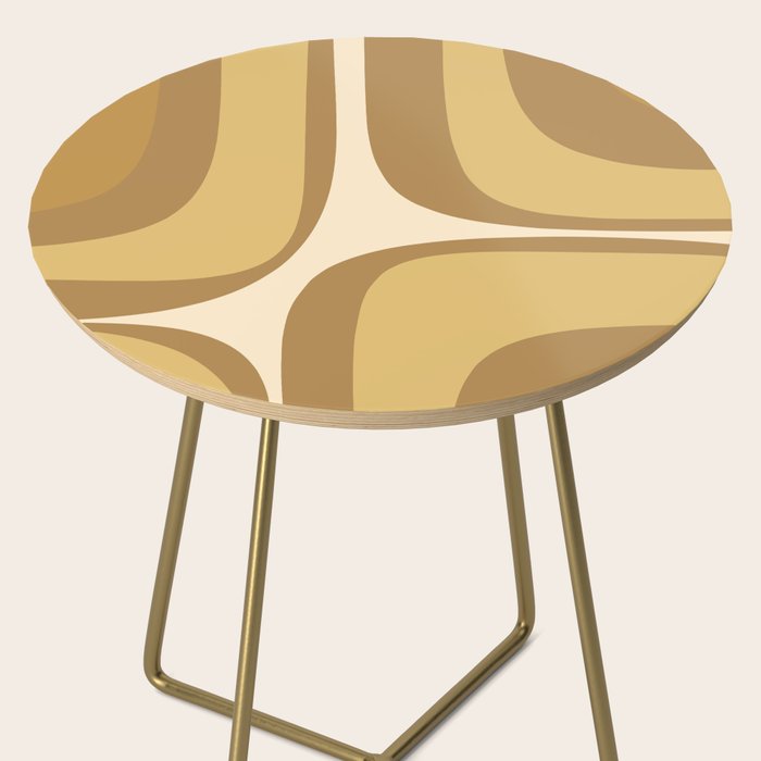 Retro Groove Minimalist Mid Century Modern Abstract in Ochre Dijon Tones Side Table Gallery Image 2
