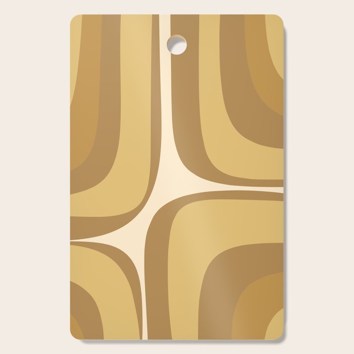 Retro Groove Minimalist Mid Century Modern Abstract in Ochre Dijon Tones Cutting Board Gallery Image 1