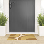 Retro Groove Minimalist Mid Century Modern Abstract in Ochre Dijon Tones Welcome Mat Gallery Image 3