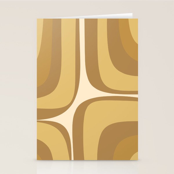 Retro Groove Minimalist Mid Century Modern Abstract in Ochre Dijon Tones Stationery Card Gallery Image 2