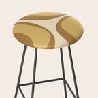 Retro Groove Minimalist Mid Century Modern Abstract in Ochre Dijon Tones Stool Gallery Image 2