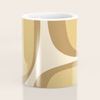 Retro Groove Minimalist Mid Century Modern Abstract in Ochre Dijon Tones Coffee Mug Gallery Image 4