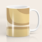 Retro Groove Minimalist Mid Century Modern Abstract in Ochre Dijon Tones Coffee Mug Gallery Image 1