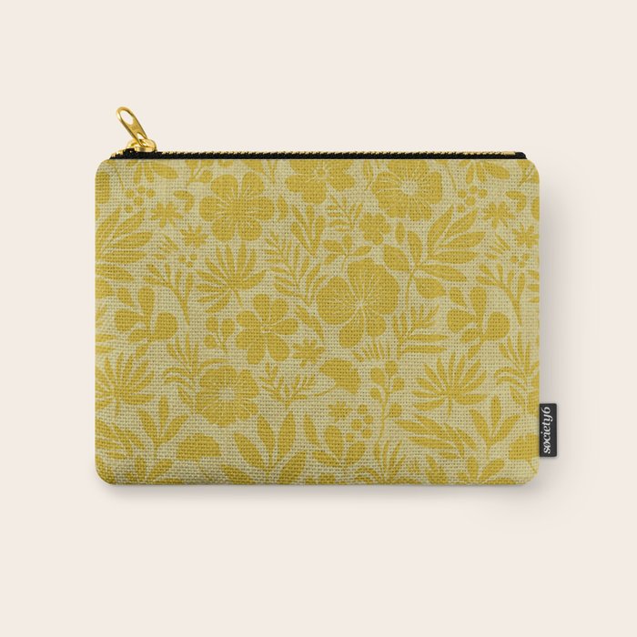 Charming Flower Shapes Warm Sunny Yellow Carry All Pouch Gallery Image 1