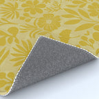 Charming Flower Shapes Warm Sunny Yellow Rug Gallery Image 4