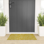 Charming Flower Shapes Warm Sunny Yellow Welcome Mat Gallery Image 3