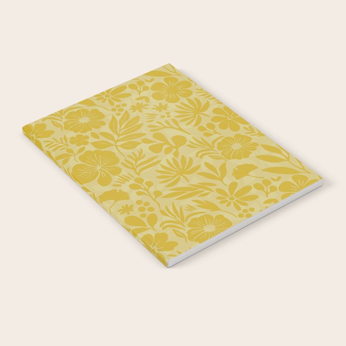 Charming Flower Shapes Warm Sunny Yellow Notebook Gallery Image 1