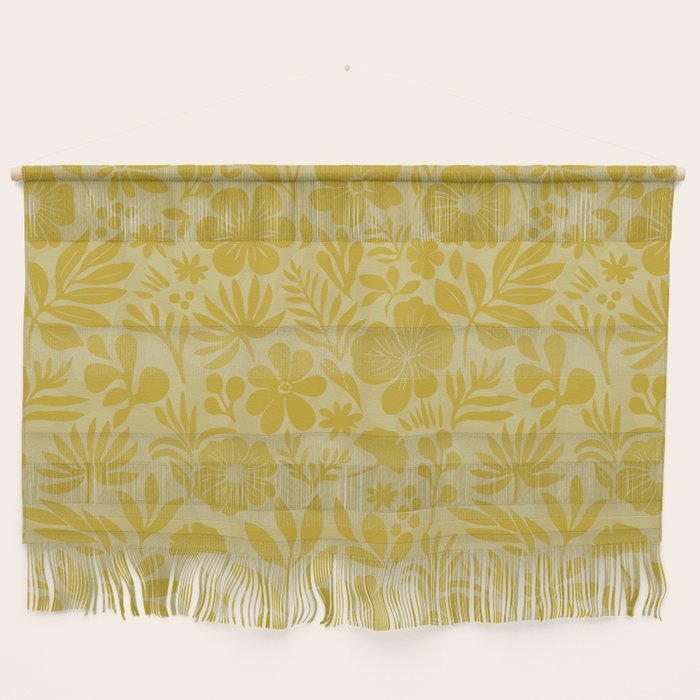Charming Flower Shapes Warm Sunny Yellow Wall Hanging Gallery Image 1