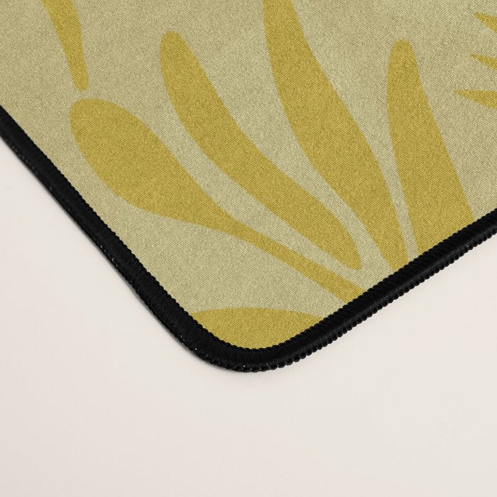 Charming Flower Shapes Warm Sunny Yellow Desk Mat Gallery Image 4