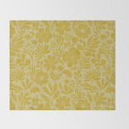 Charming Flower Shapes Warm Sunny Yellow Throw Blanket Gallery Image 2