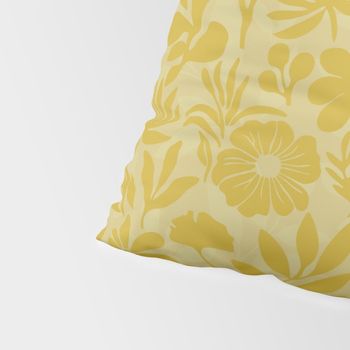 Charming Flower Shapes Warm Sunny Yellow Pillow Sham Gallery Image 4