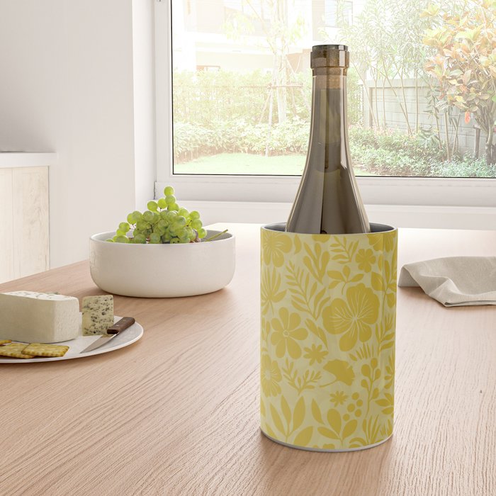 Charming Flower Shapes Warm Sunny Yellow Wine Chiller Gallery Image 4