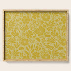 Charming Flower Shapes Warm Sunny Yellow Serving Tray Gallery Image 1