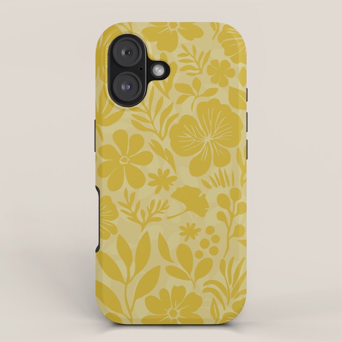 Charming Flower Shapes Warm Sunny Yellow iPhone Case Gallery Image 1