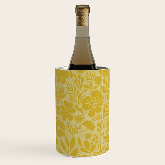 Charming Flower Shapes Warm Sunny Yellow Wine Chiller Gallery Image 1