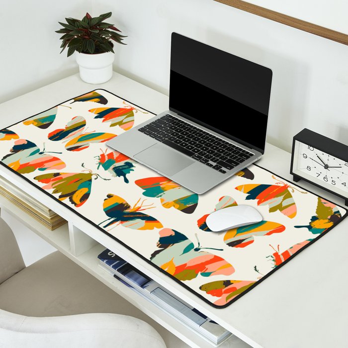 colorful butterflies Desk Mat Gallery Image 2