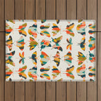 colorful butterflies Outdoor Rug Gallery Image 1