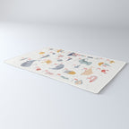 Ocean sealife alphabet in white Rug Gallery Image 3