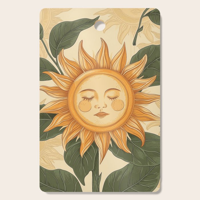 Sunflower Face - Dreaming Cutting Board Gallery Image 1