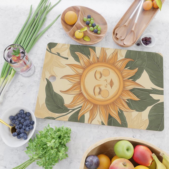 Sunflower Face - Dreaming Cutting Board Gallery Image 2