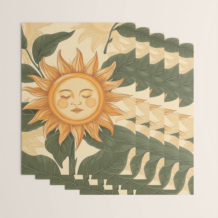 Sunflower Face - Dreaming Wrapping Paper Gallery Image 3