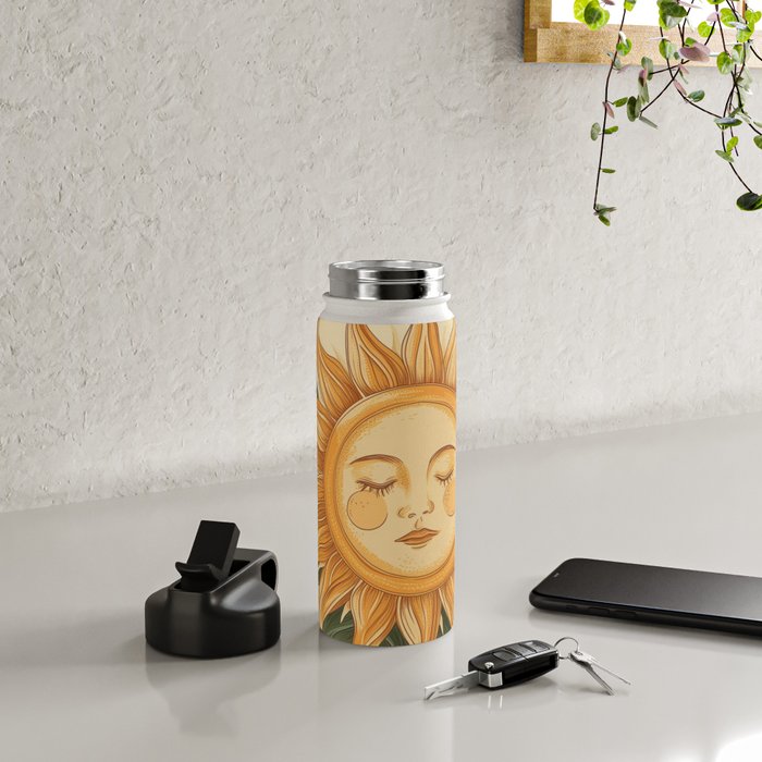 Sunflower Face - Dreaming Water Bottle Gallery Image 4