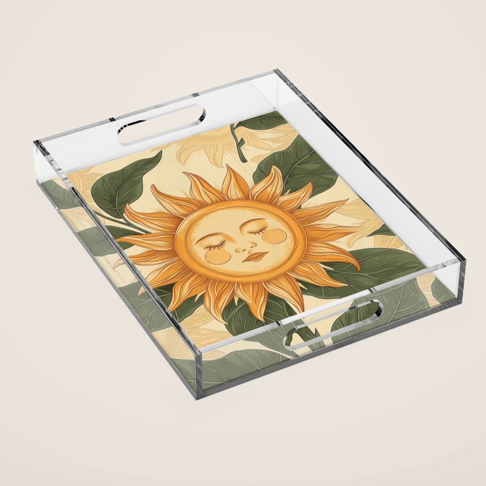 Sunflower Face - Dreaming Acrylic Tray Gallery Image 1