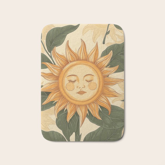 Sunflower Face - Dreaming Bath Mat