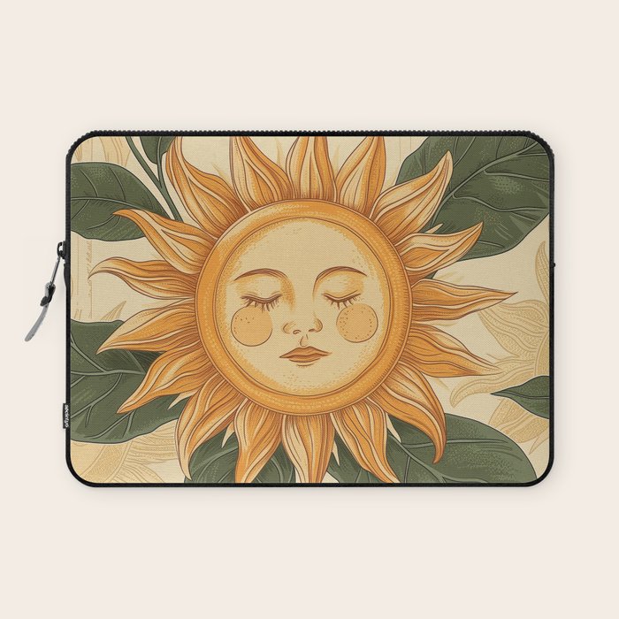 Sunflower Face - Dreaming Laptop Sleeve Gallery Image 1
