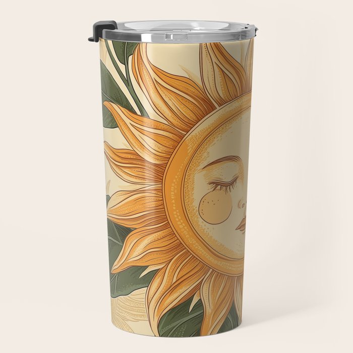 Sunflower Face - Dreaming Travel Mug Gallery Image 3