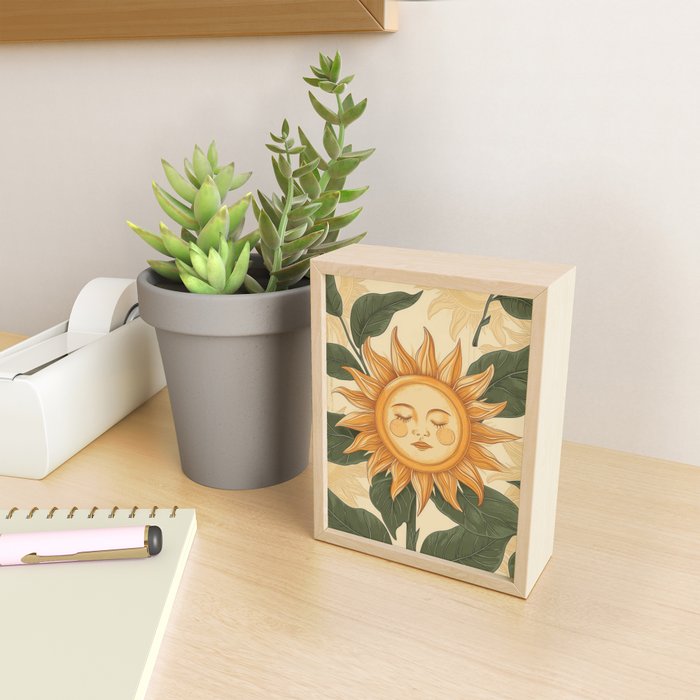 Sunflower Face - Dreaming Mini Art Print Gallery Image 2