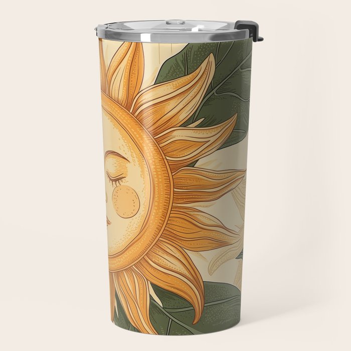 Sunflower Face - Dreaming Travel Mug Gallery Image 2