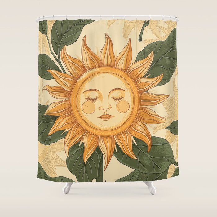 Sunflower Face - Dreaming Shower Curtain Gallery Image 1
